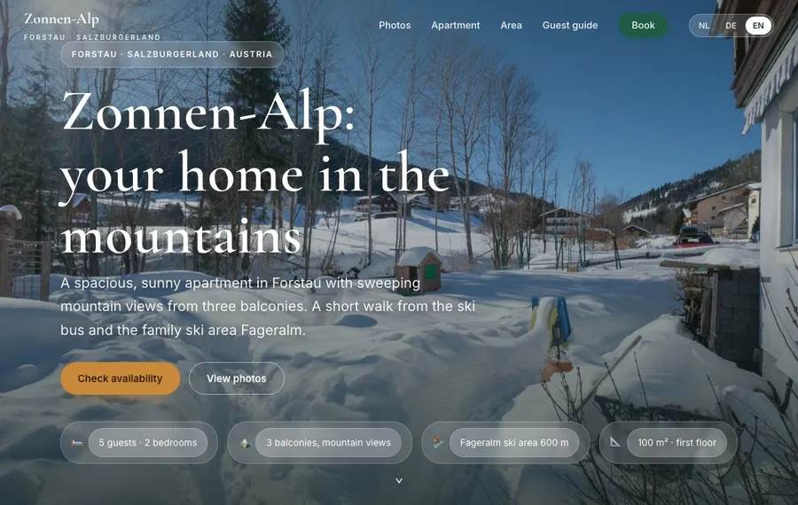 Zonnen-Alp website